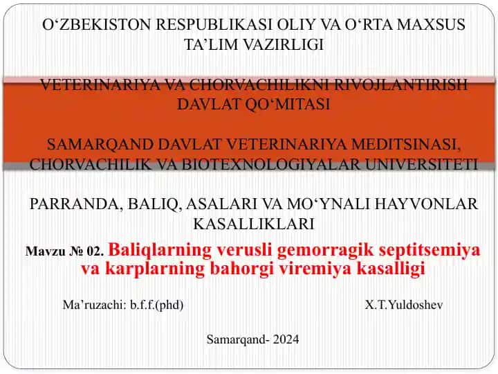 Virusli gemorragik septitsemiya kasalligi