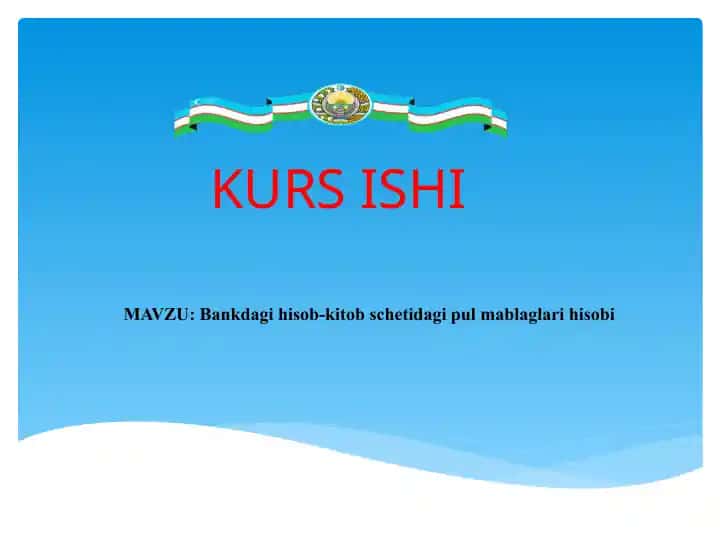 Bankdagi hisob-kitob schyotidagi pul mablag‘lari hisoboti