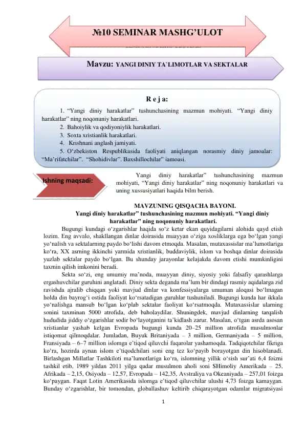 "Yangi diniy harakatlar"