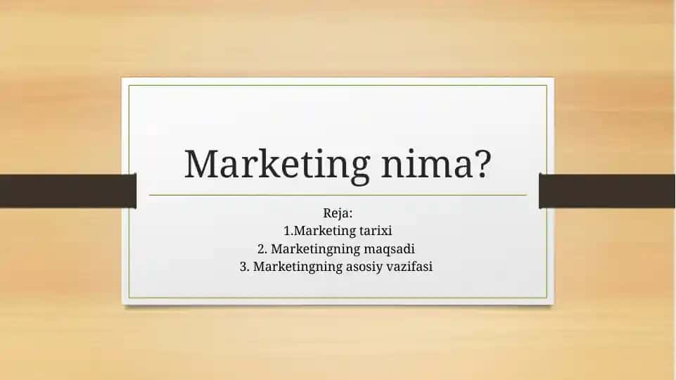 Marketing