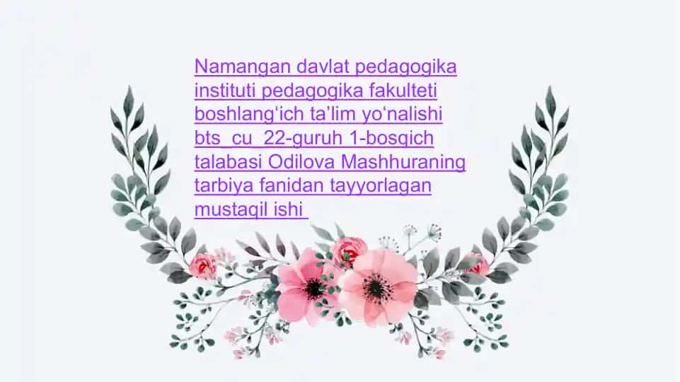 Education and teaching of vintage flowers