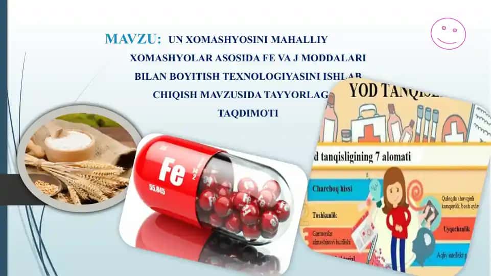 UN XOMASHYOSINI MAHALLIY XOMASHYOLAR ASOSIDA FE VA J MODDALARI BILAN BOYITISH TEXNOLOGIYASI