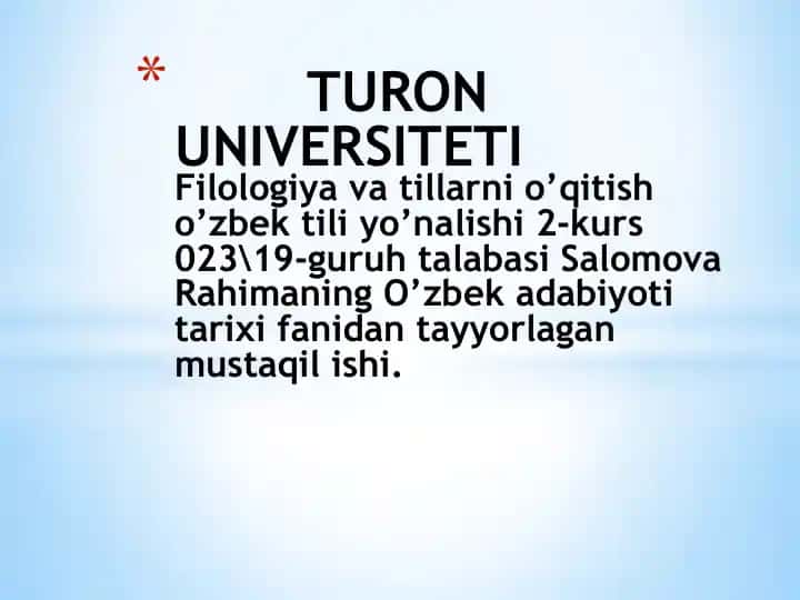 Sabotul-ojizin' asariga yazilgan sharhlar tahlili