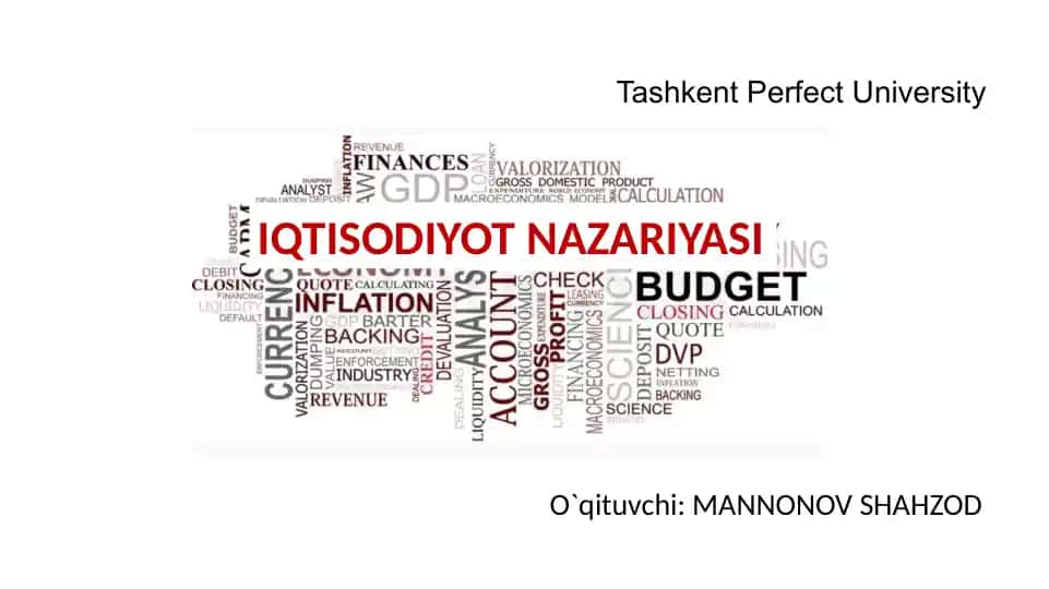 IQTISODIYOT NAZARIYASI