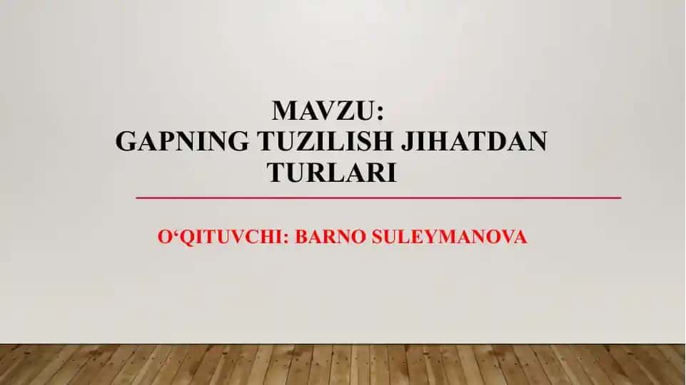 Gapning tuzilish jihatlari