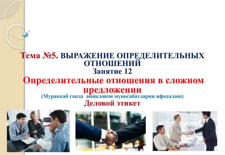 Определительные отношения в сложном предложении