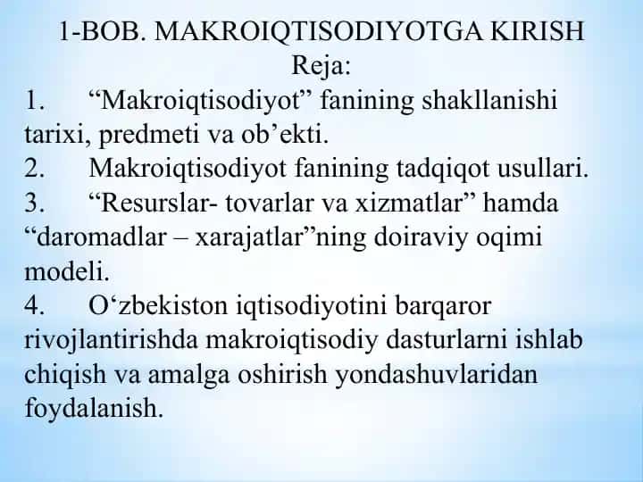 Makroiqtisodiyotga kirish (1-bob)