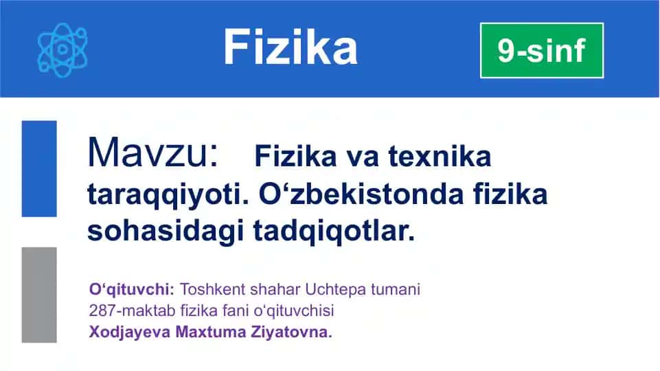 Fizika va texnika taraqqiyoti