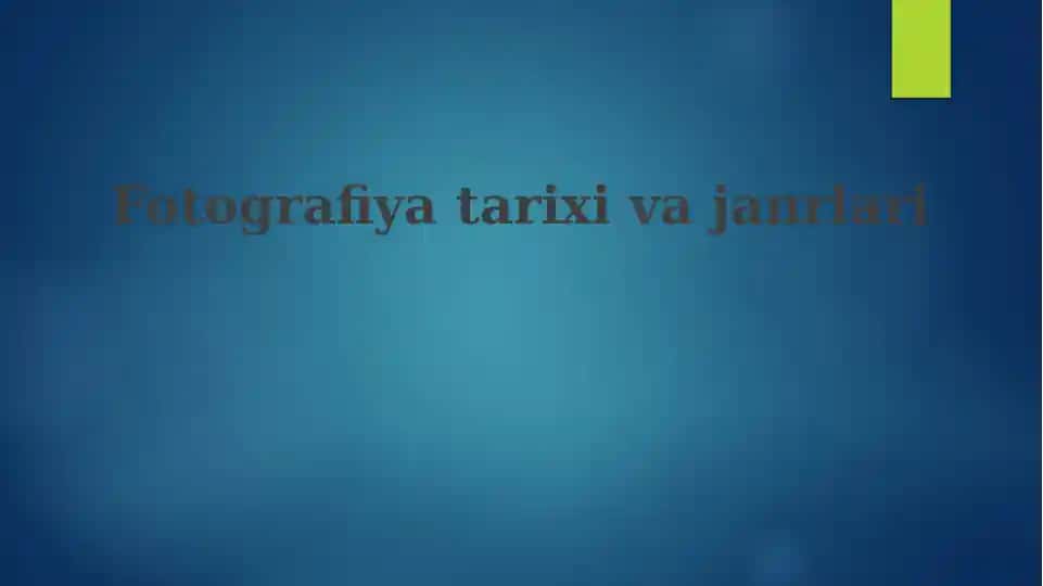 Fotografiya tarixi va janrlari