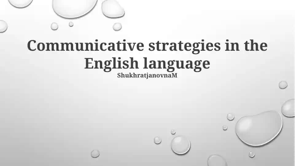 Communicative strategies in the English language