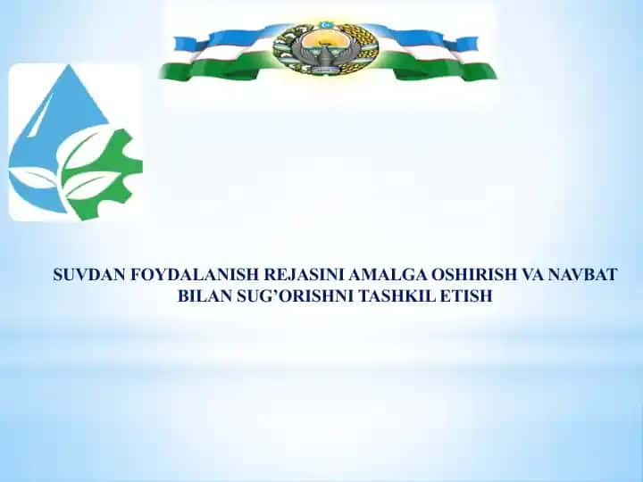 Suvdan foydalanish rejasi