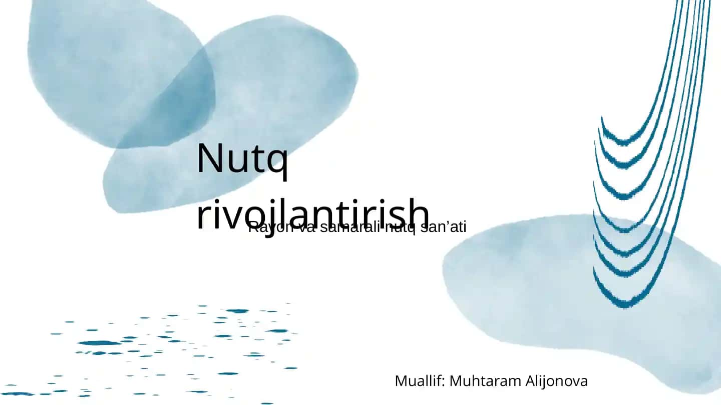 Nutq rivojlantirish