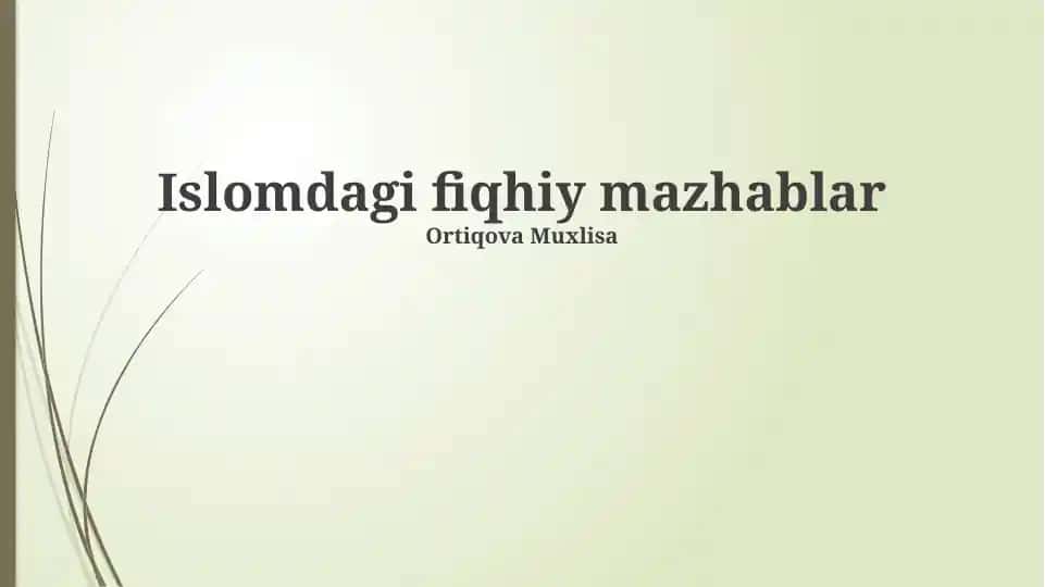 Islomdagi fiqhiy mazhablar