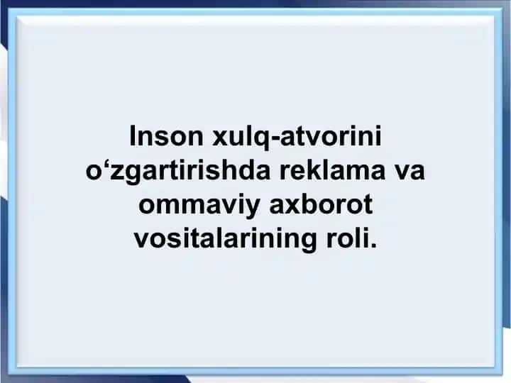 Psixologik xavfsizlik va axborot kommunikatsiya