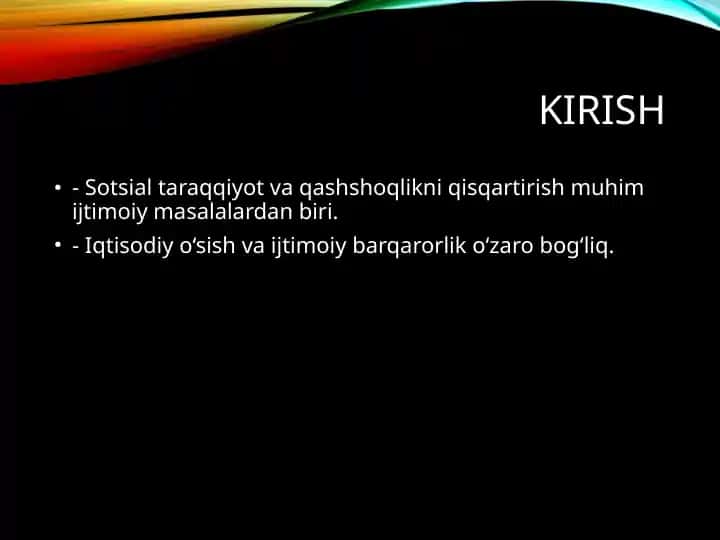 Sotsial taraqqiyot va qasoshni qisqartirish