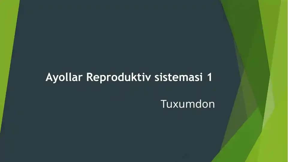 Ayollar Reproduktiv sistemasi
