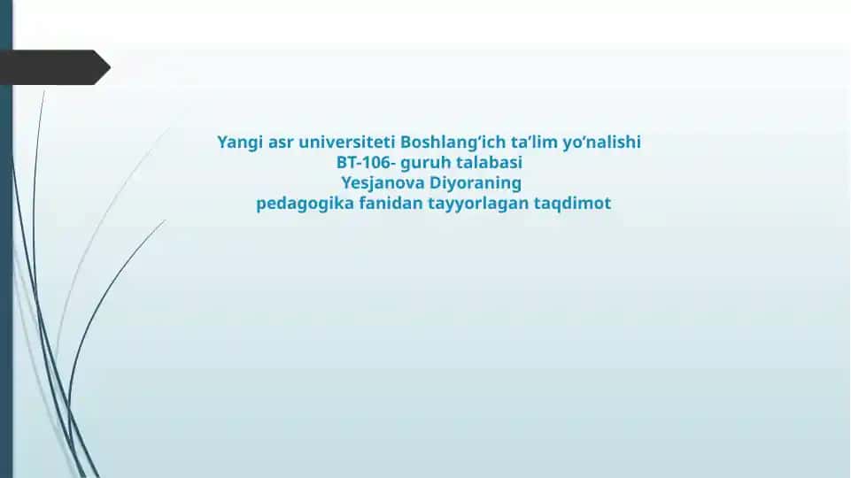 Boshlang'ich ta’limni tashkil etish shakllari