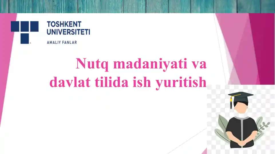 Nutq madaniyati va davlat tili da ishyuritish