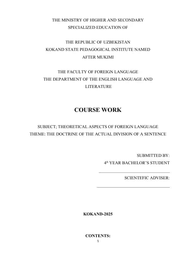 The doctrine of the actual division of a sentence