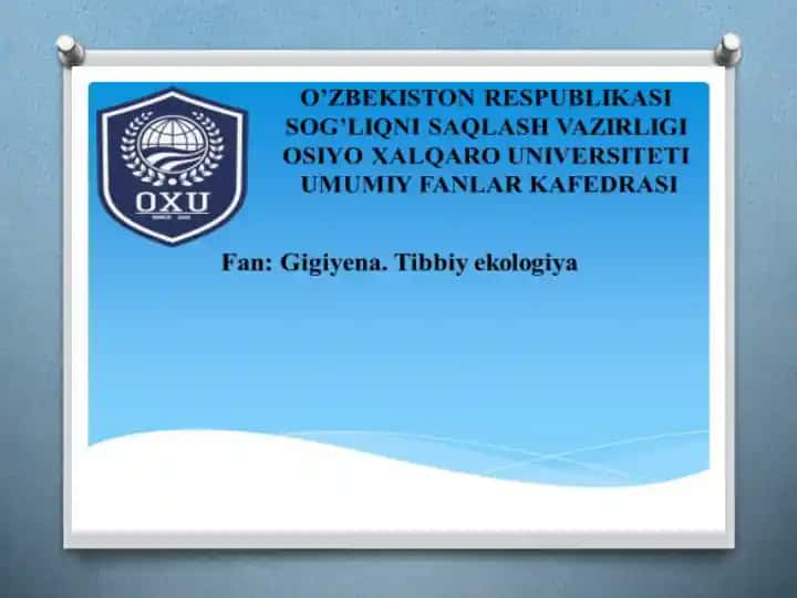 Ovqatdan zaharlanishlar va ularning profilaktikasi