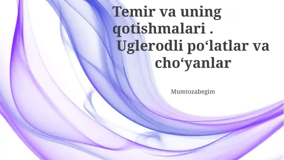 Temir va uning qotishmalari