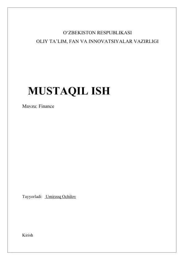Finance