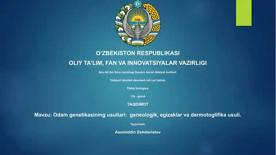 Odam genetikasining usullari