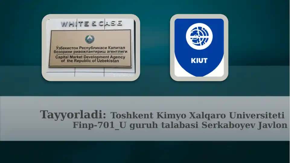 Investitsiya va kapital bozorlari