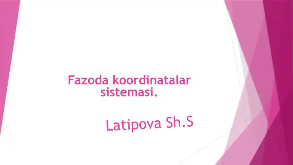 Fazoda koordinatalar sistemasi