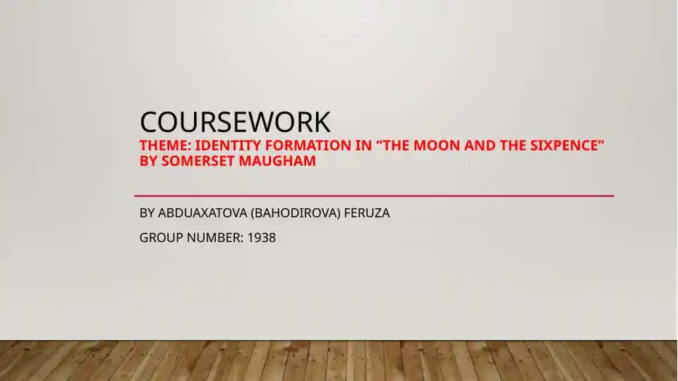 Identity formation in "The Moon and the Sixpence" by Somerset Maugham