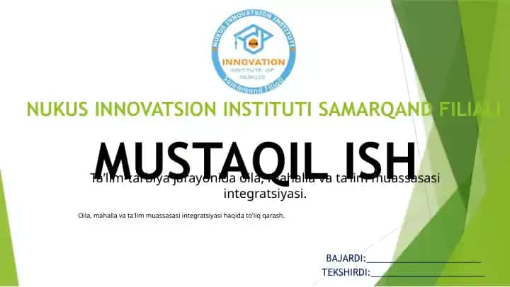 Oila, mahalla va ta'lim muassasasi integratsiyasi