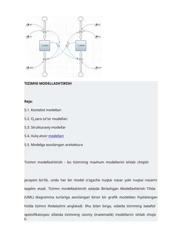Tizimning dinamik xususiyatlarini tahlil qilish. Dinamik tizimlarning sifat tahlili