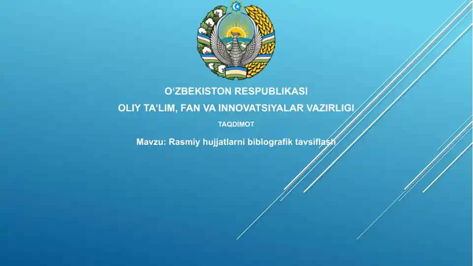 Rasmiy hujjatlarni bibliografik tavsiflash
