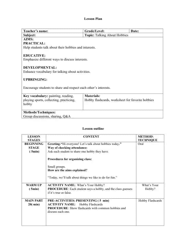Lesson Plan