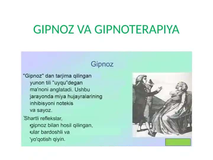 Gipnoz va Gipnoterapiya