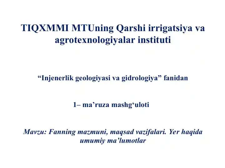 TIQXMMI MTUning Qarshi irrigatsiya va agrotexnologiyalar instituti