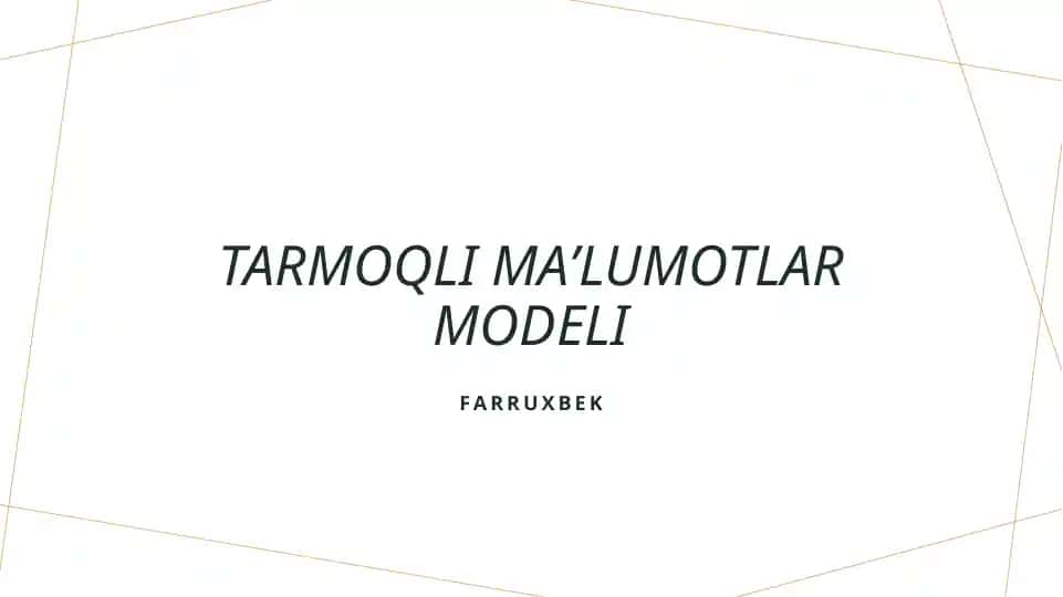 Tarmoqli maʼlumotlar modeli