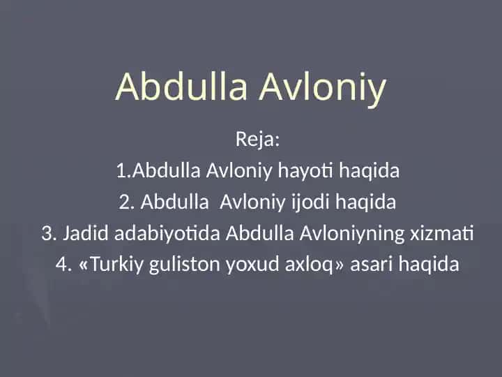 Abdulla Avloniy