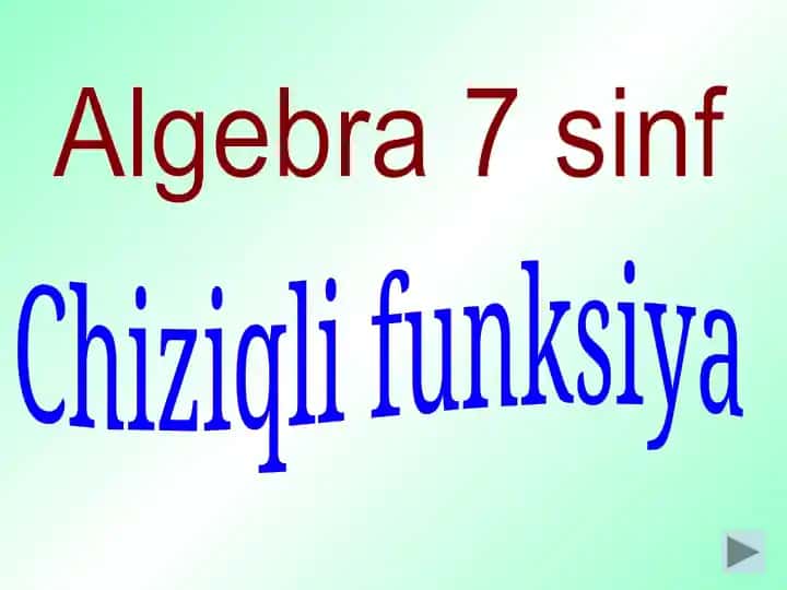 Chiziqlifunksiya