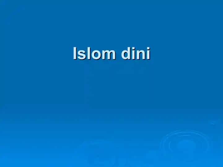 Islom dini