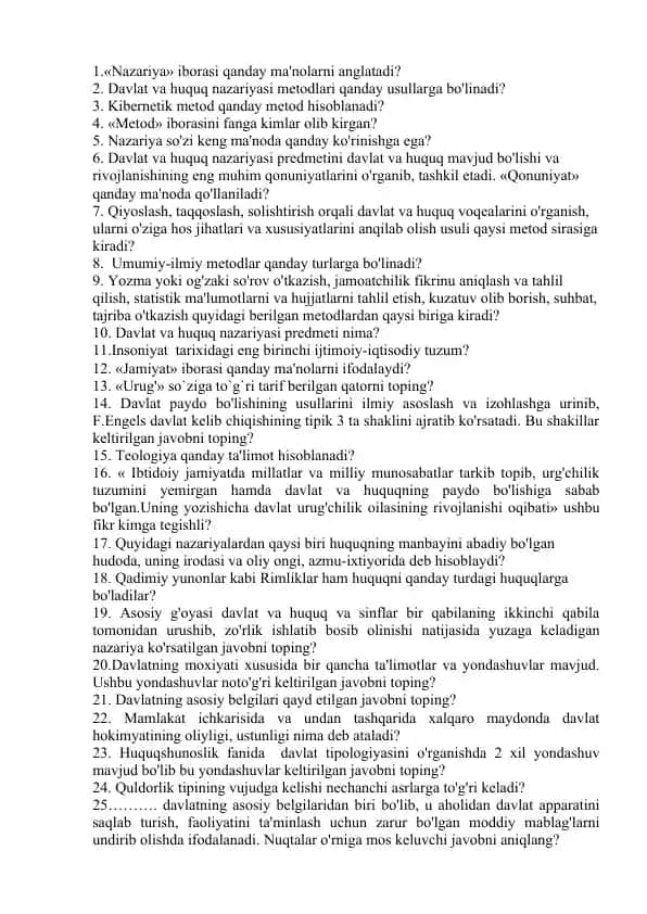 Davlat va huquq nazariyasi
