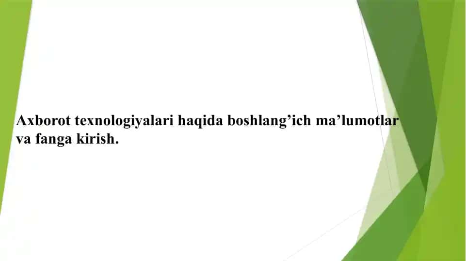 Axborot texnologiyalari