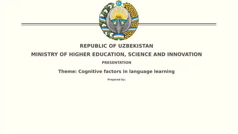 Cognitive factors in language learning