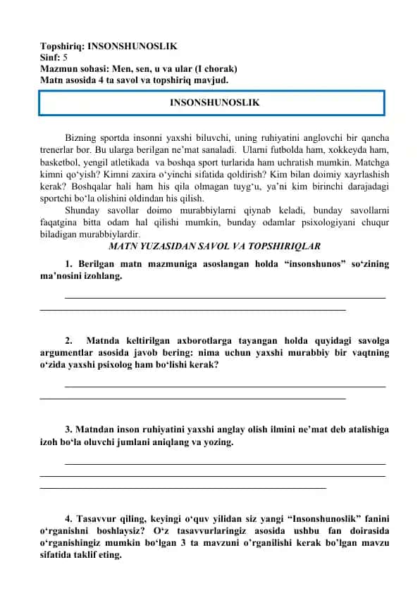 Insonshunoslik