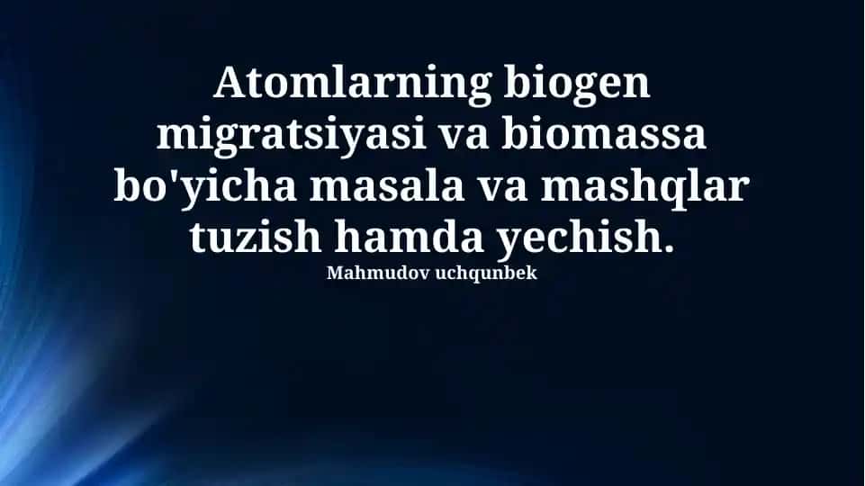 Biogen migratsiyasi va biomassa