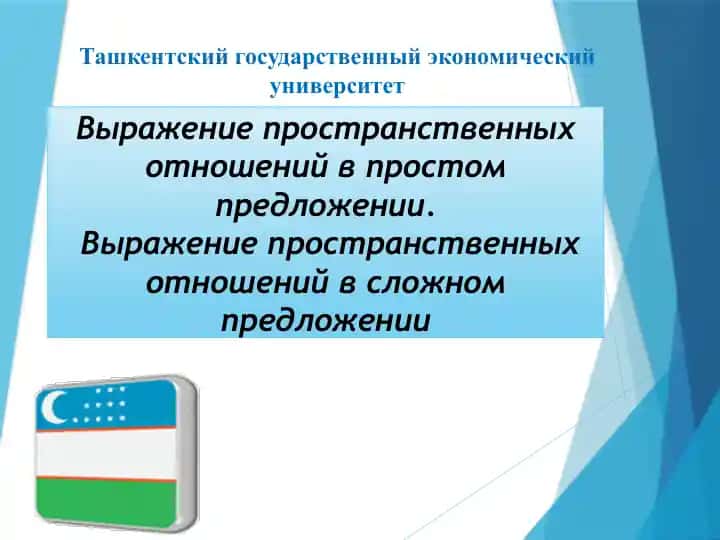 Выражение пространственных отношений в простом и сложном предложении