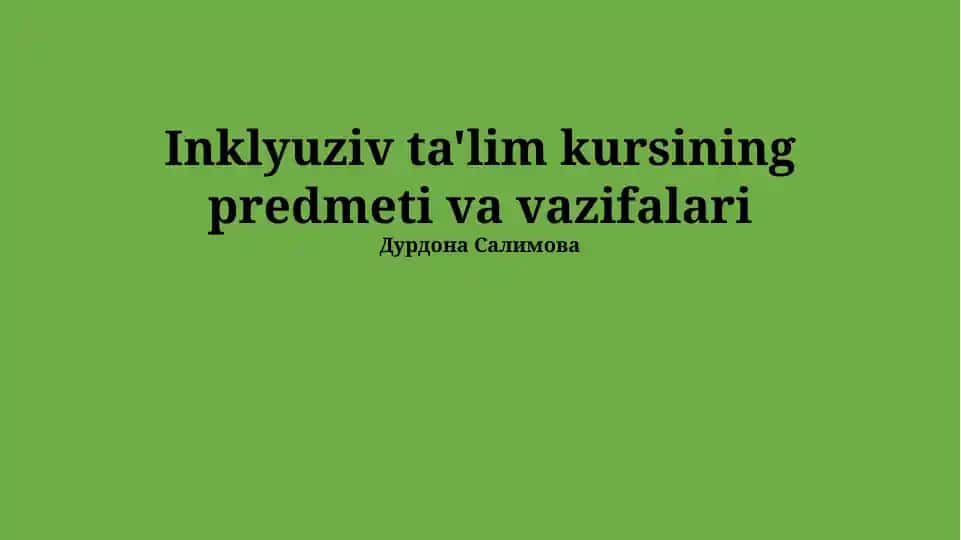 Inklyuziv ta'lim kursi