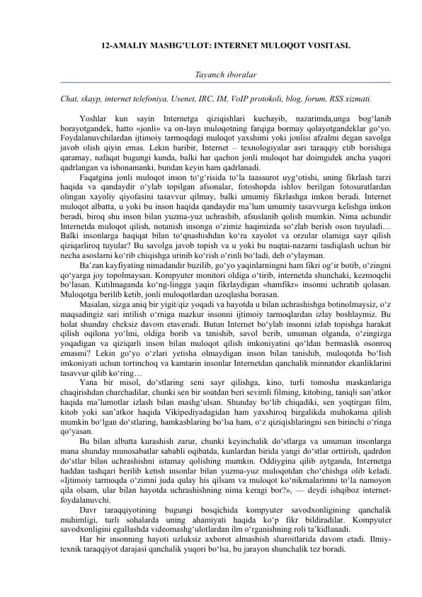 Internet muloqot vositasi