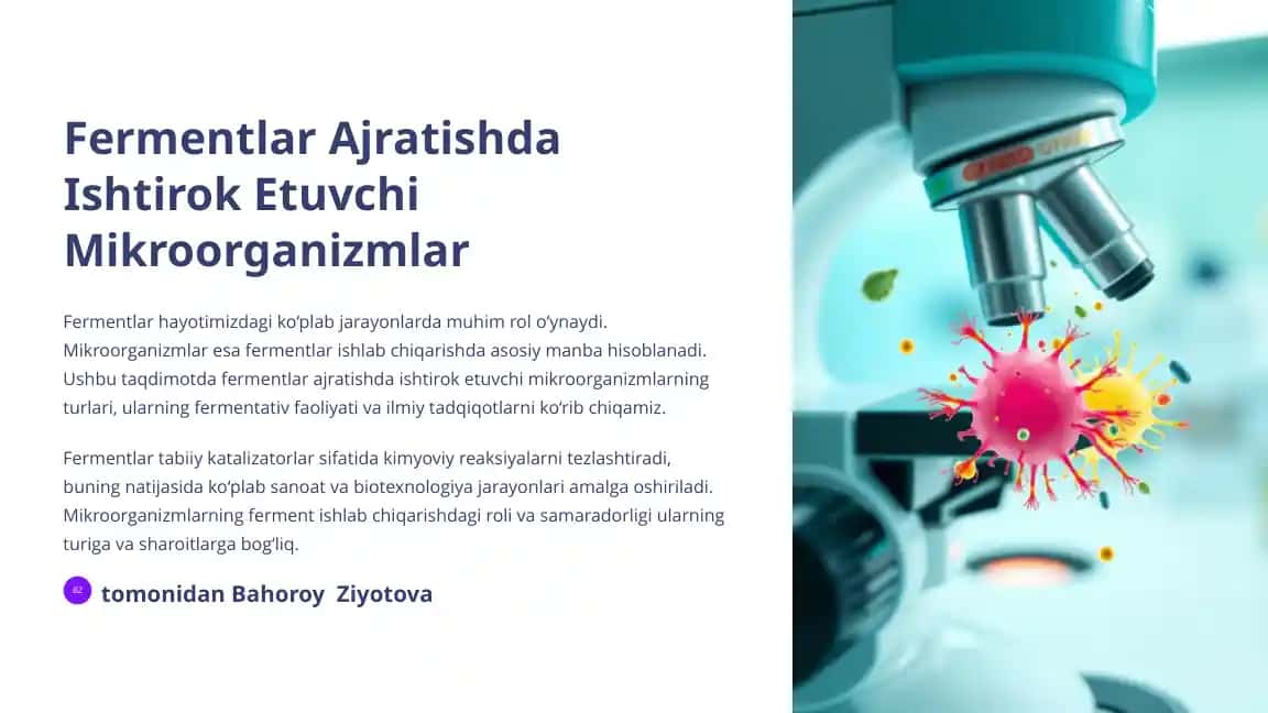 Fermentlar Ajratishda Ishtirok Etuvchi Mikroorganizmlar