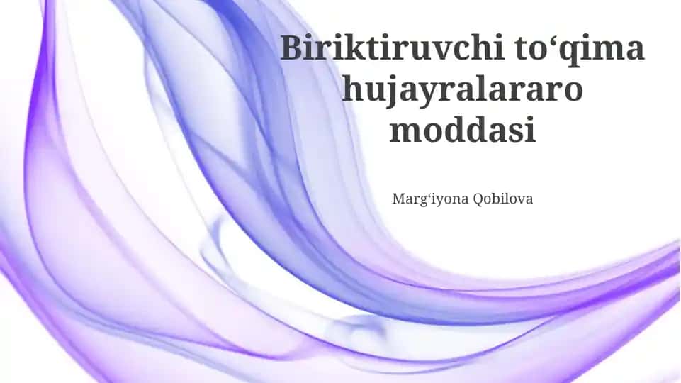 Biriktiruvchi toʻqima hujayralararo moddasi